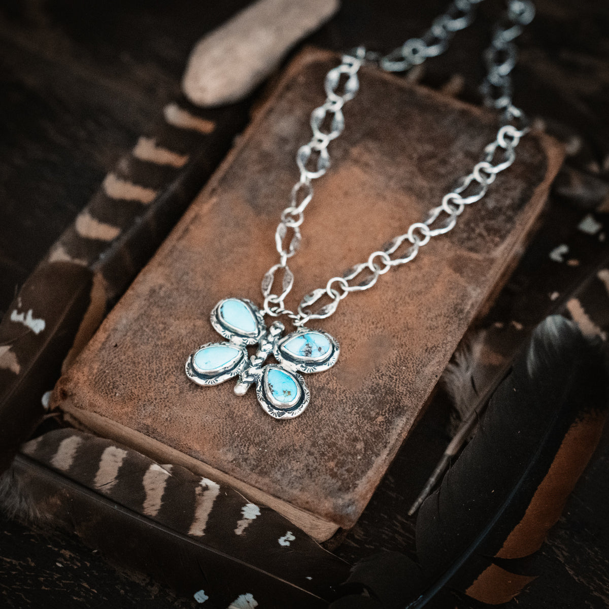 Fly High Butterfly Turquoise Necklace