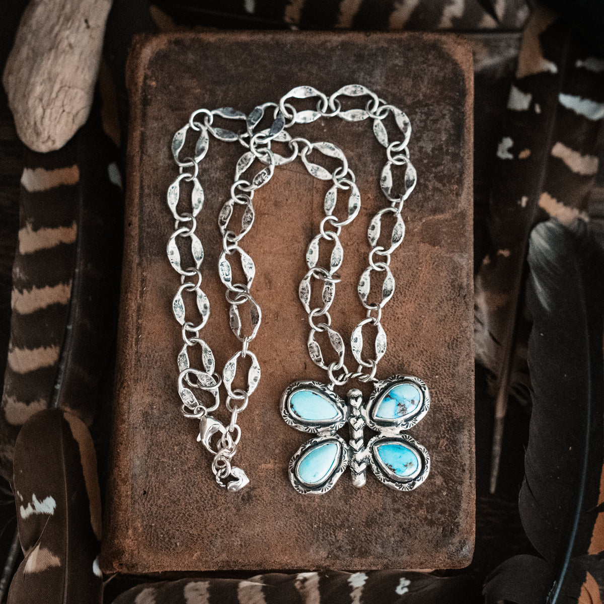 Fly High Butterfly Turquoise Necklace