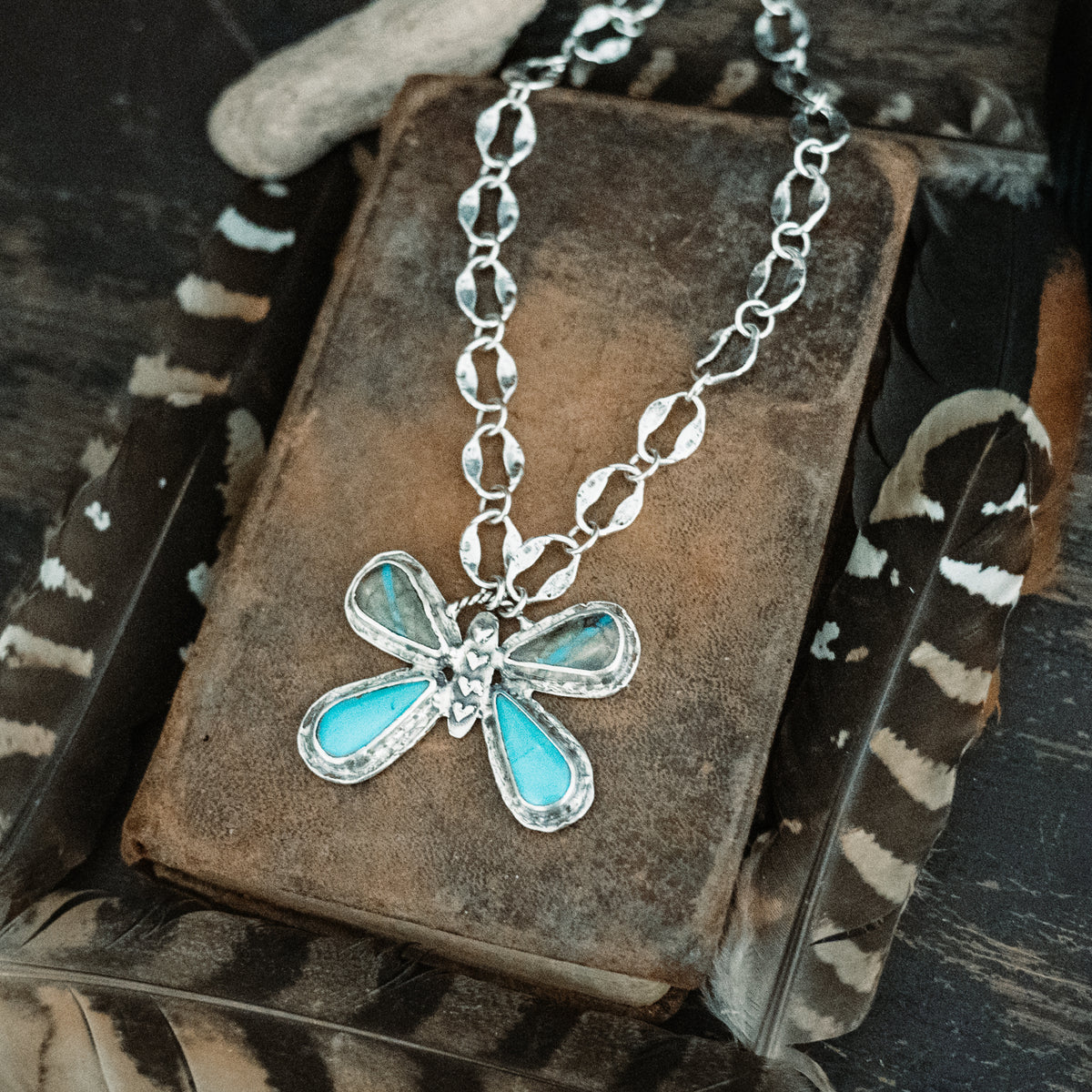 Fly High Butterfly Turquoise Necklace