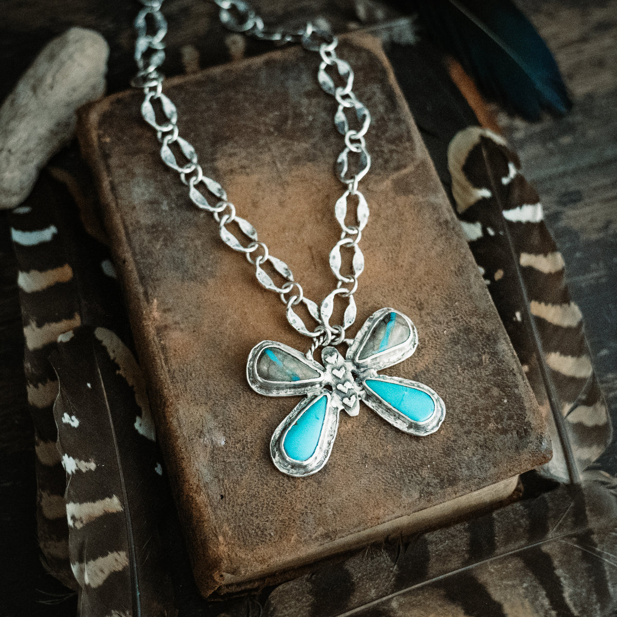 Fly High Butterfly Turquoise Necklace