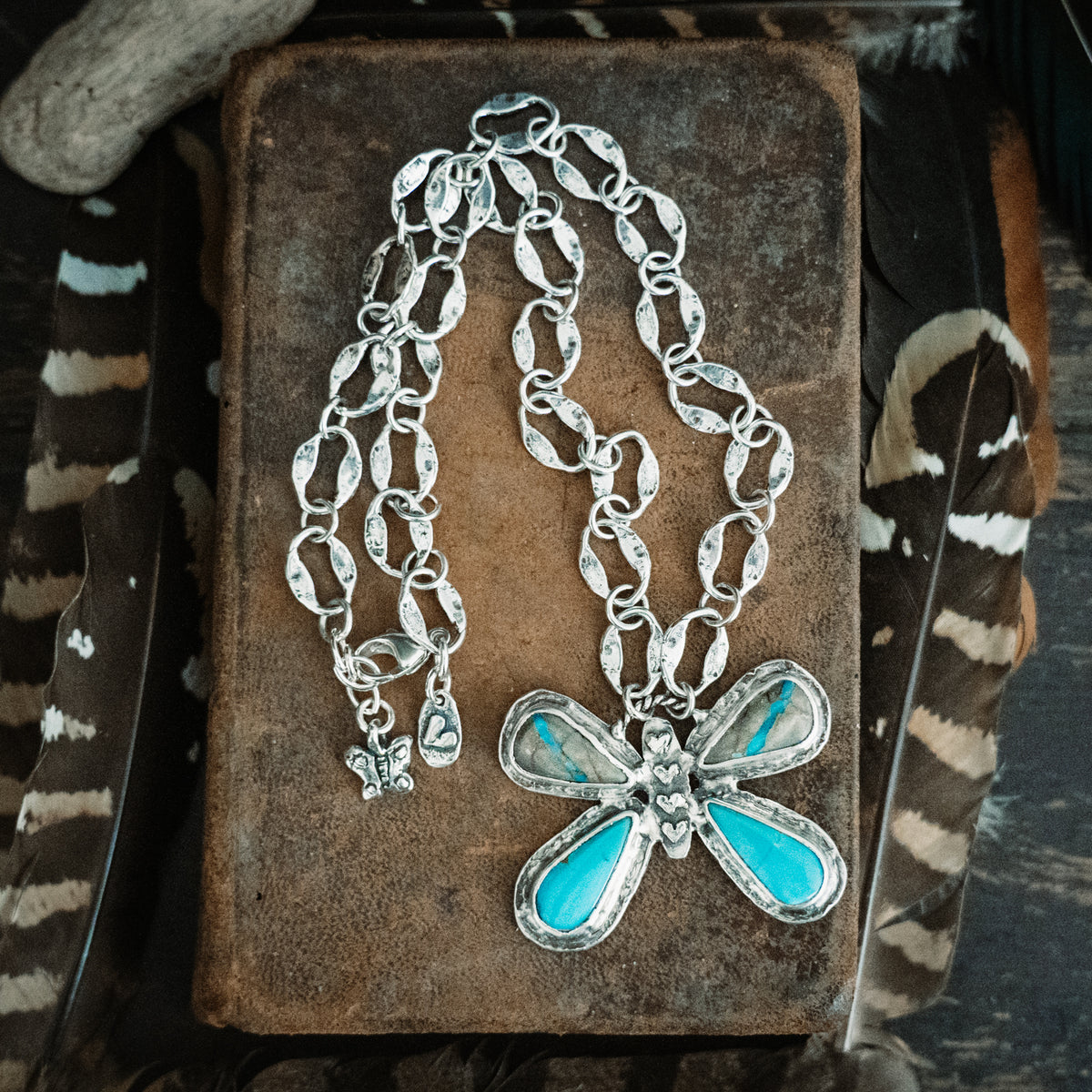 Fly High Butterfly Turquoise Necklace