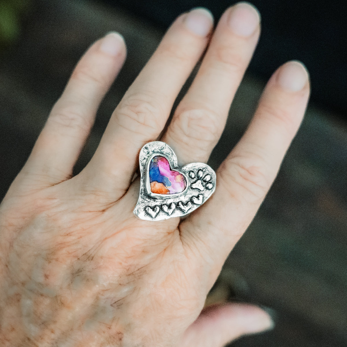 Footprints on My Heart Ring- Adjusted to your size