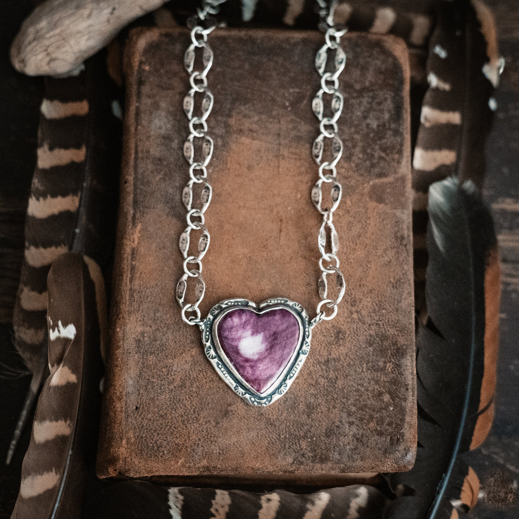 Seek Peace Pink Heart Necklace - Island Cowgirl