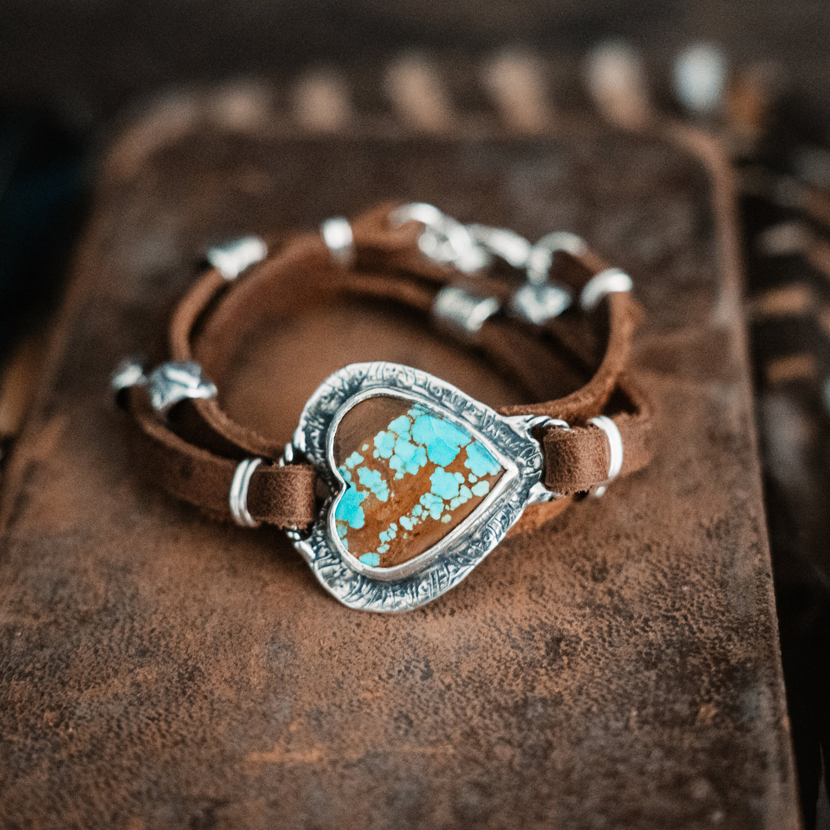 Go with your Heart Number 8 Turquoise Heart Wrap Bracelet