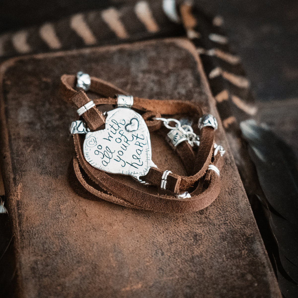 Go with your Heart Number 8 Turquoise Heart Wrap Bracelet