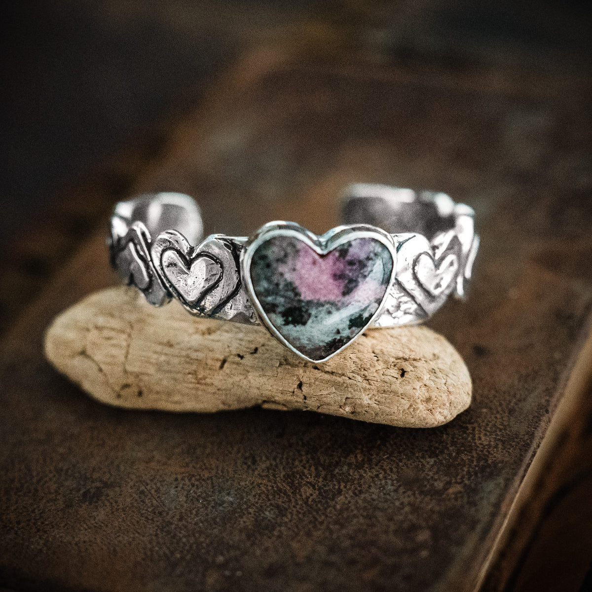 Grateful Heart Pink Opal Cuff