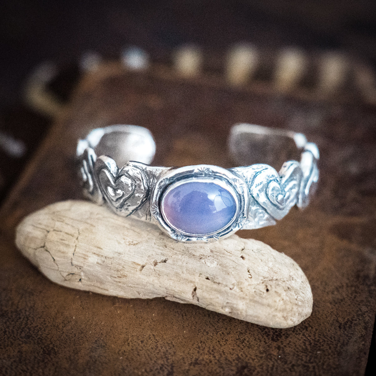 Grateful Heart Cuff Chalcedony