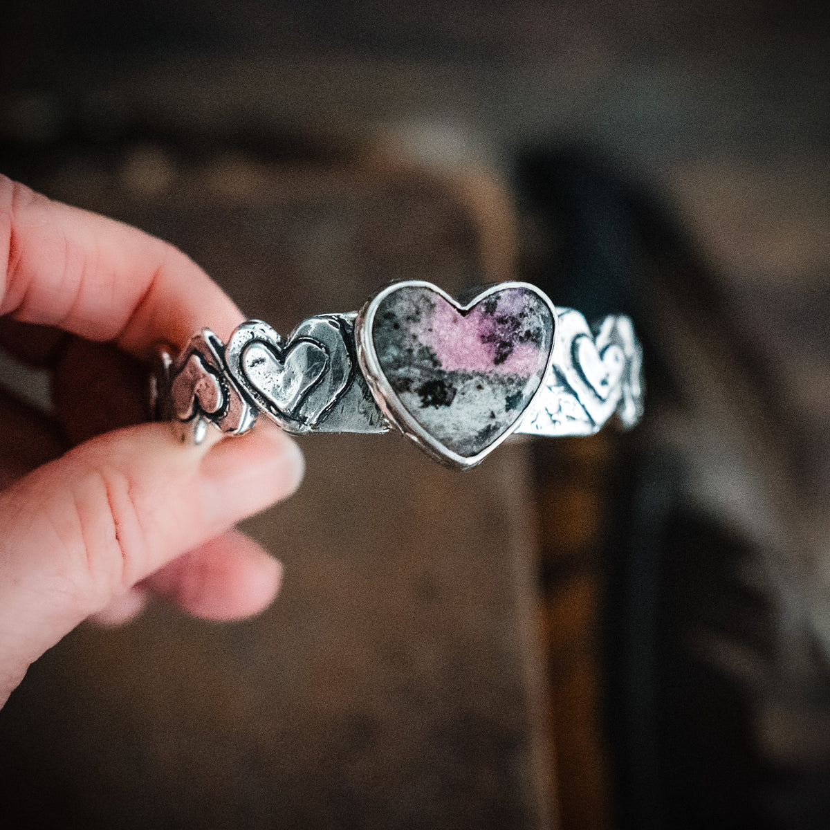 Grateful Heart Pink Opal Cuff