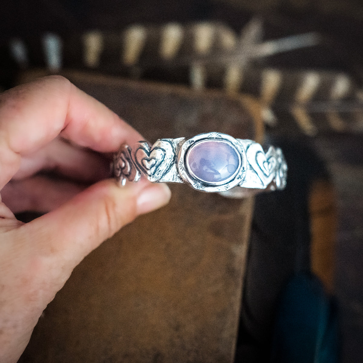Grateful Heart Cuff Chalcedony