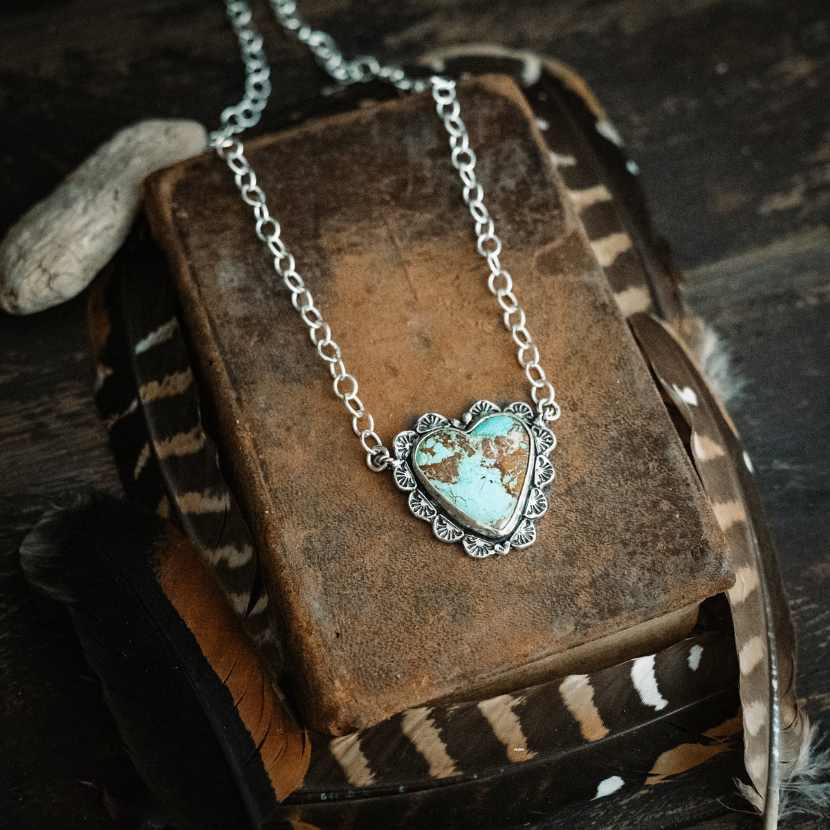 Gypsy Heart Number 8 Turquoise Necklace