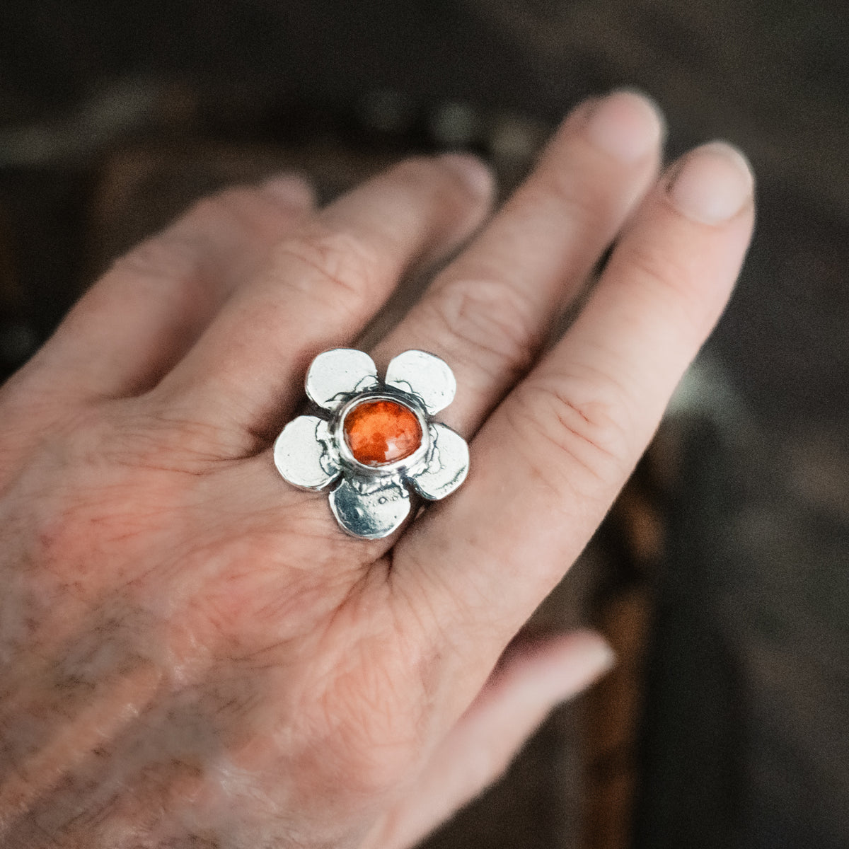 Happy Sunshine Fire Opal Ring- Adjusted to your size