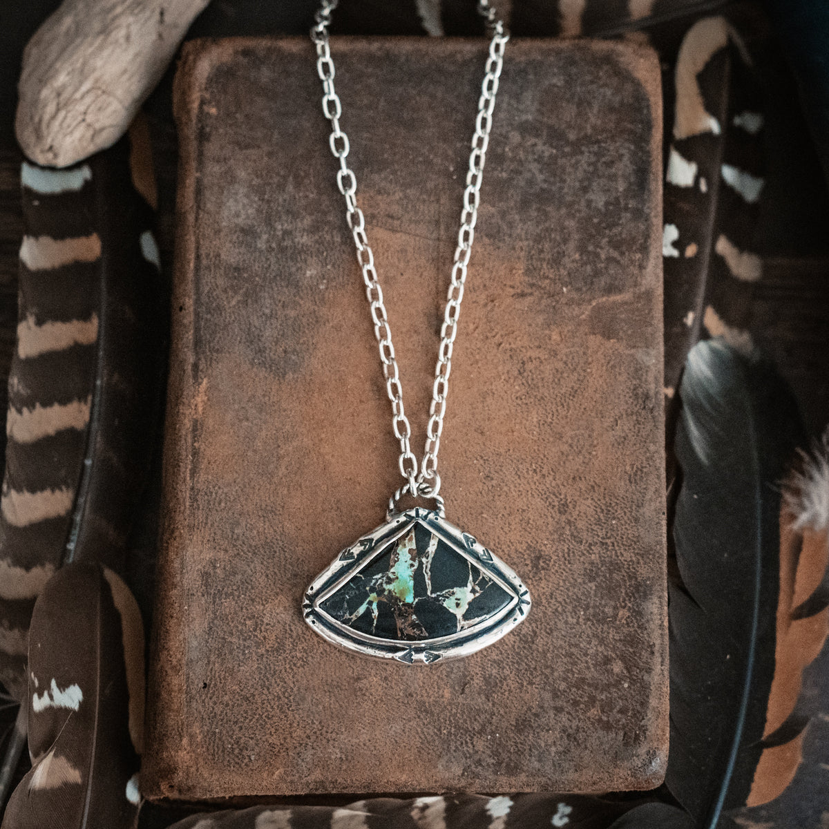 Harmony and Peace Black Jack Turquoise Necklace