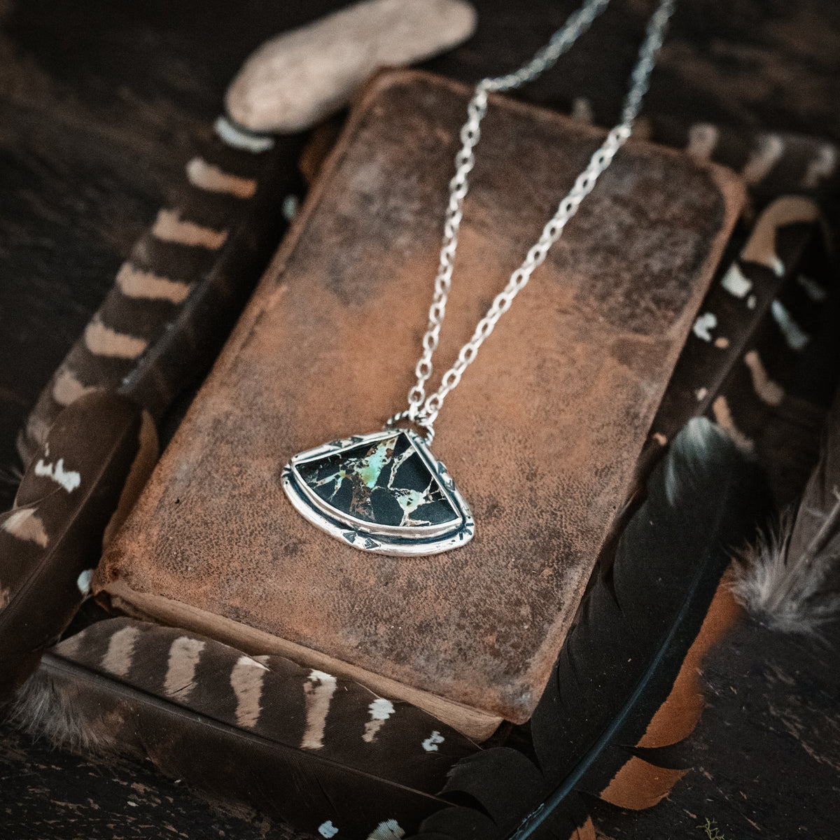 Harmony and Peace Black Jack Turquoise Necklace