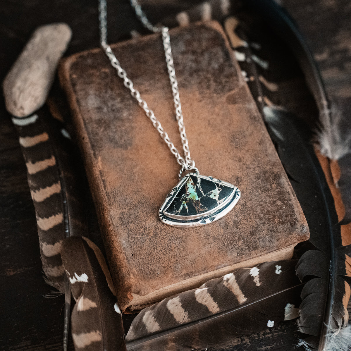 Harmony and Peace Black Jack Turquoise Necklace