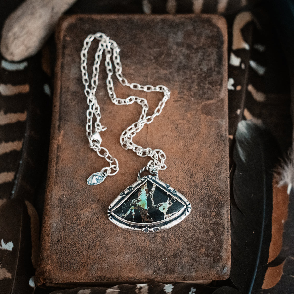 Harmony and Peace Black Jack Turquoise Necklace