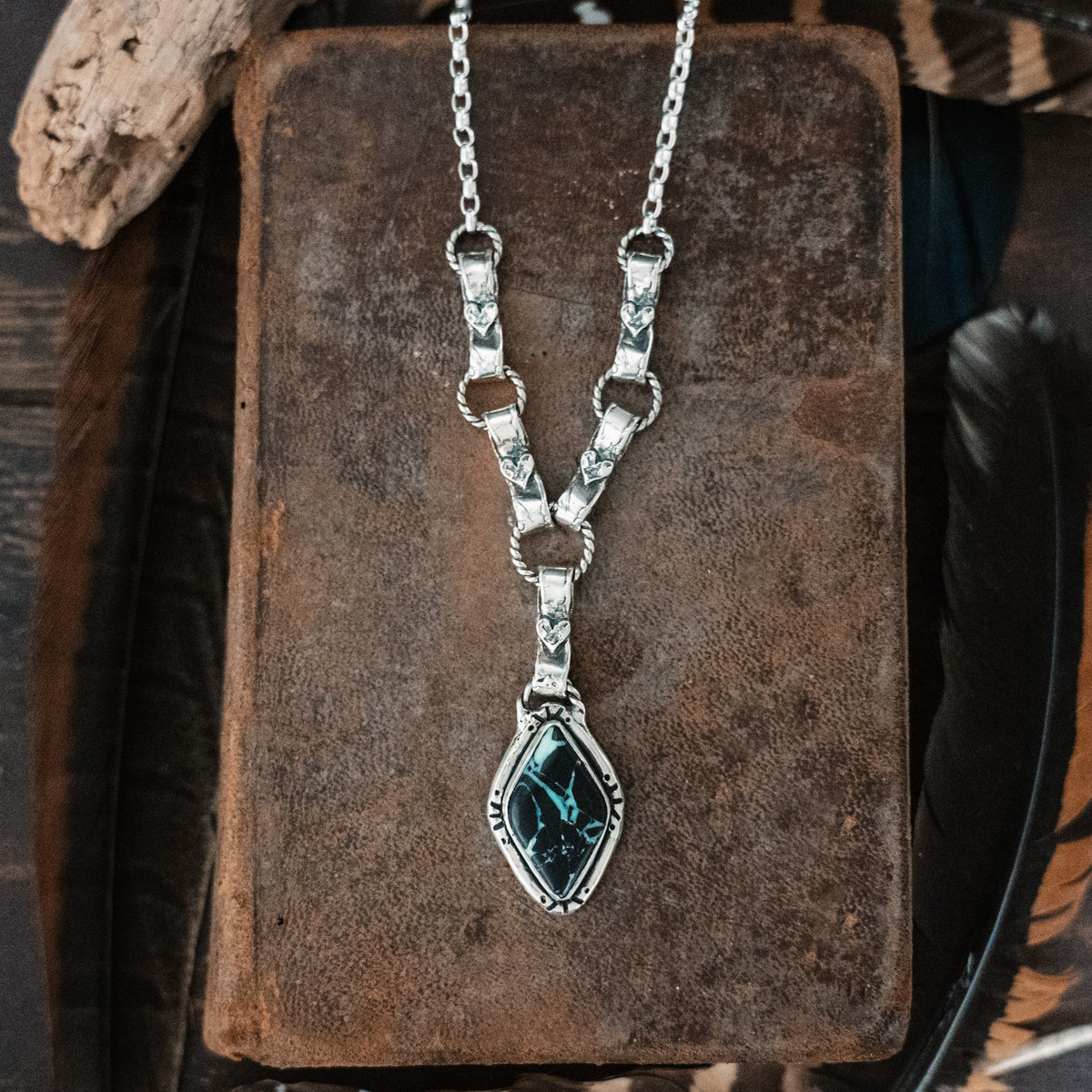 Have Courage Black Buffalo Turquoise Necklace
