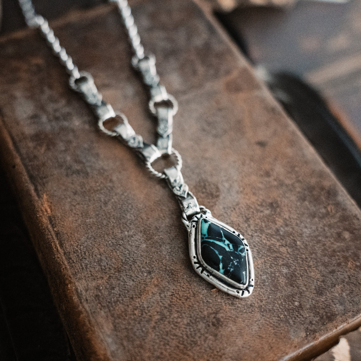 Have Courage Black Buffalo Turquoise Necklace