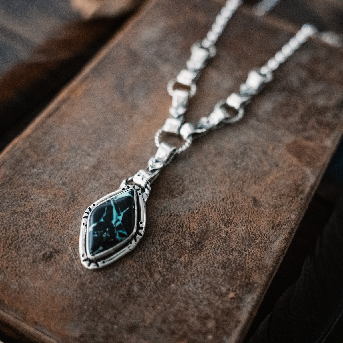 Have Courage Black Buffalo Turquoise Necklace