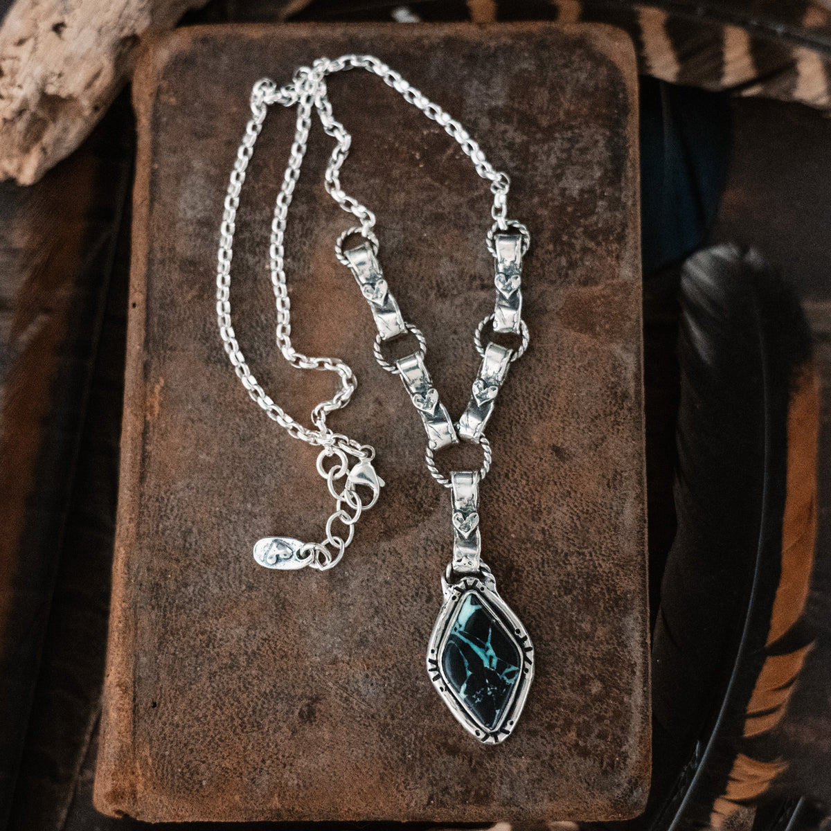 Have Courage Black Buffalo Turquoise Necklace