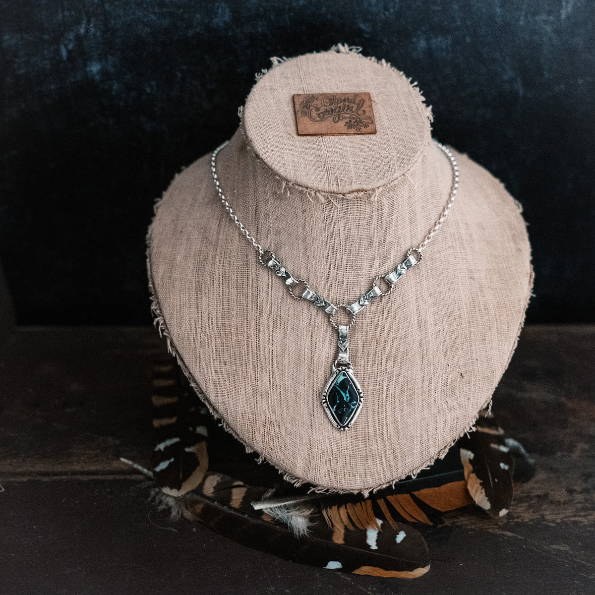 Have Courage Black Buffalo Turquoise Necklace