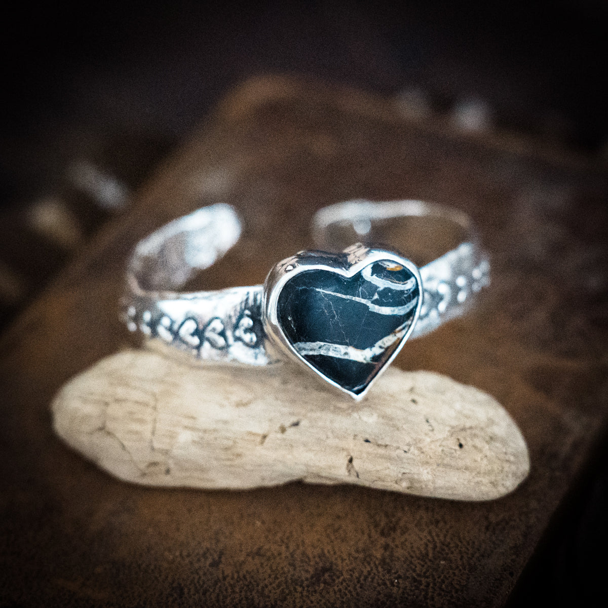 Circle of Hearts White Buffalo Cuff