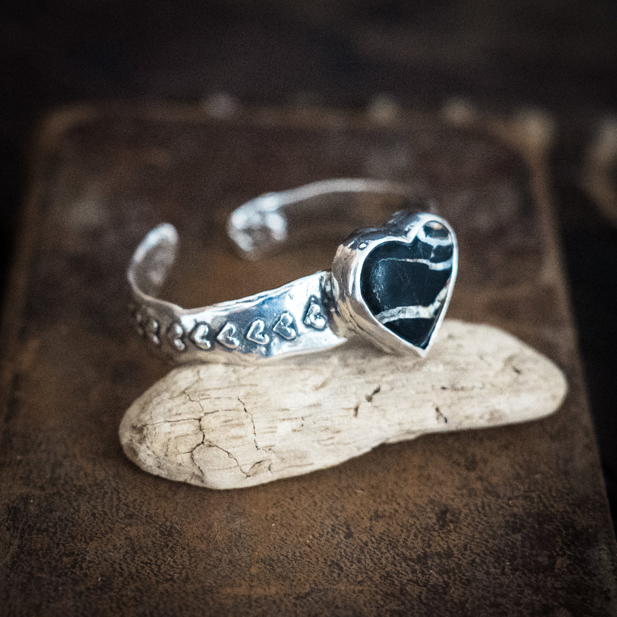 Circle of Hearts White Buffalo Cuff