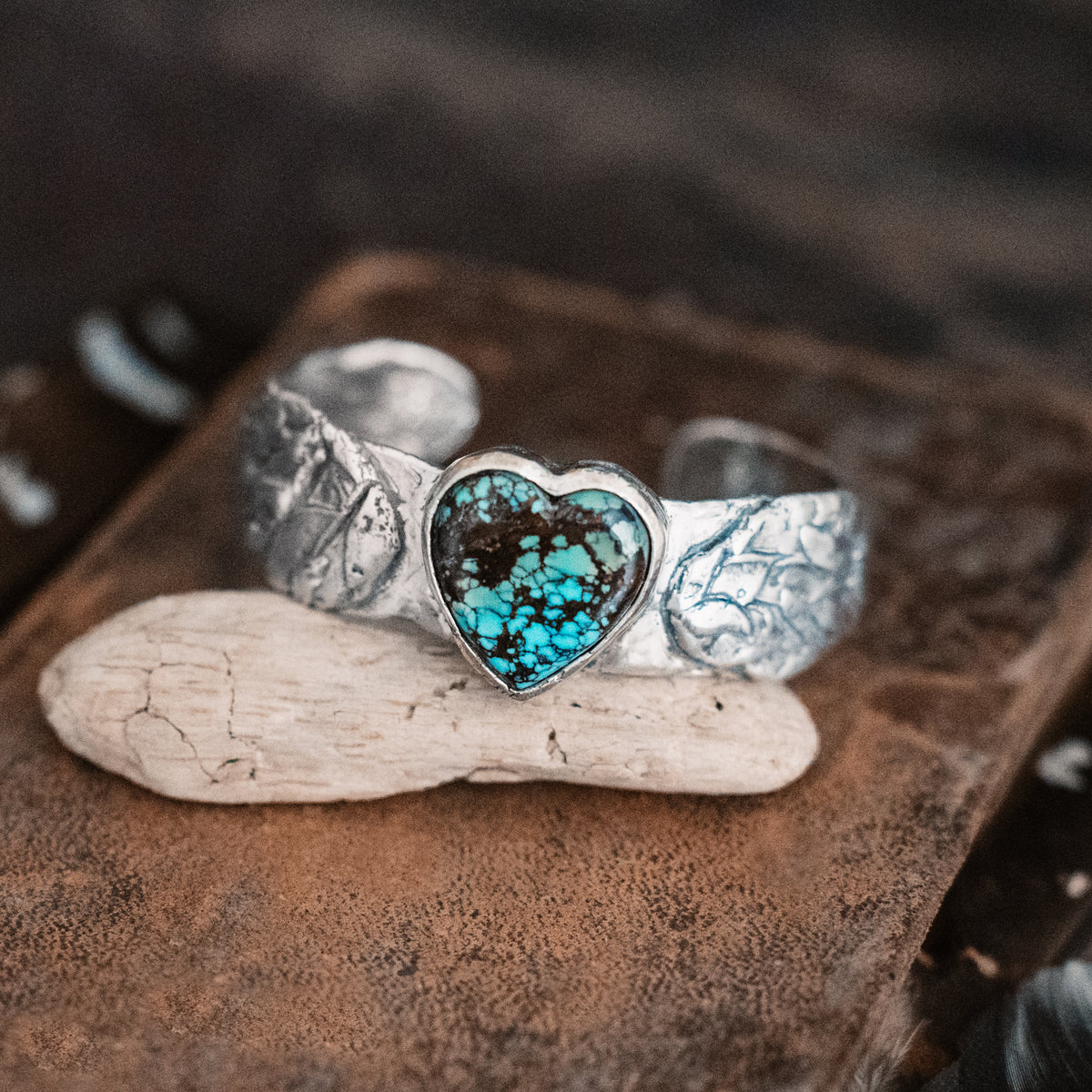 Hearts take Flight Turquoise Cuff