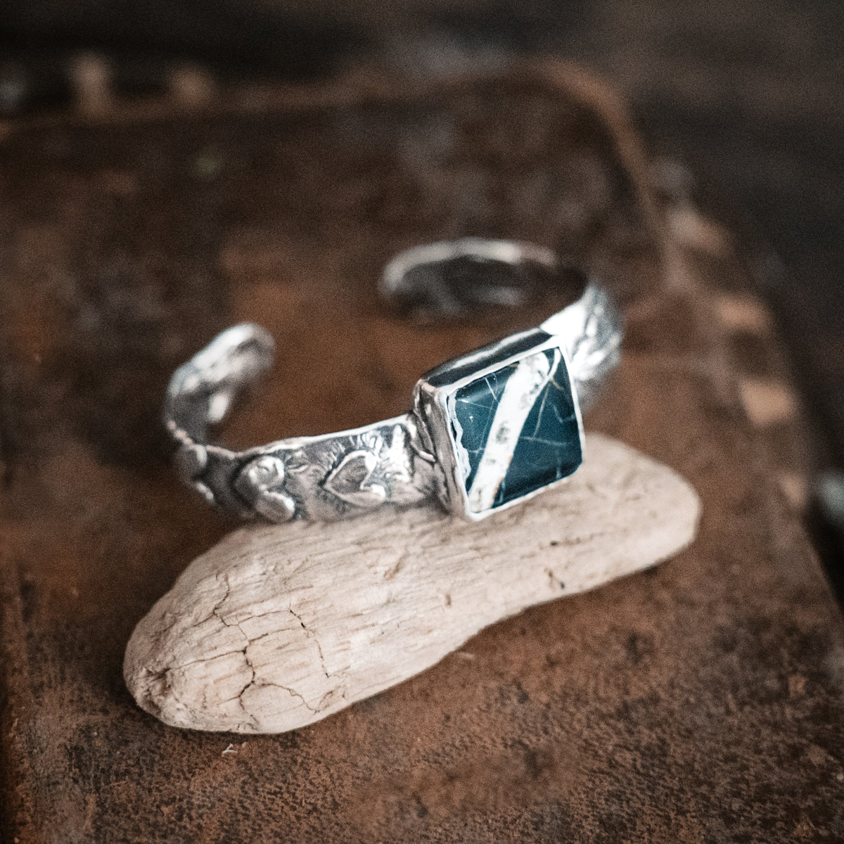 Hope is the thing with Feathers White Buffalo Cuff