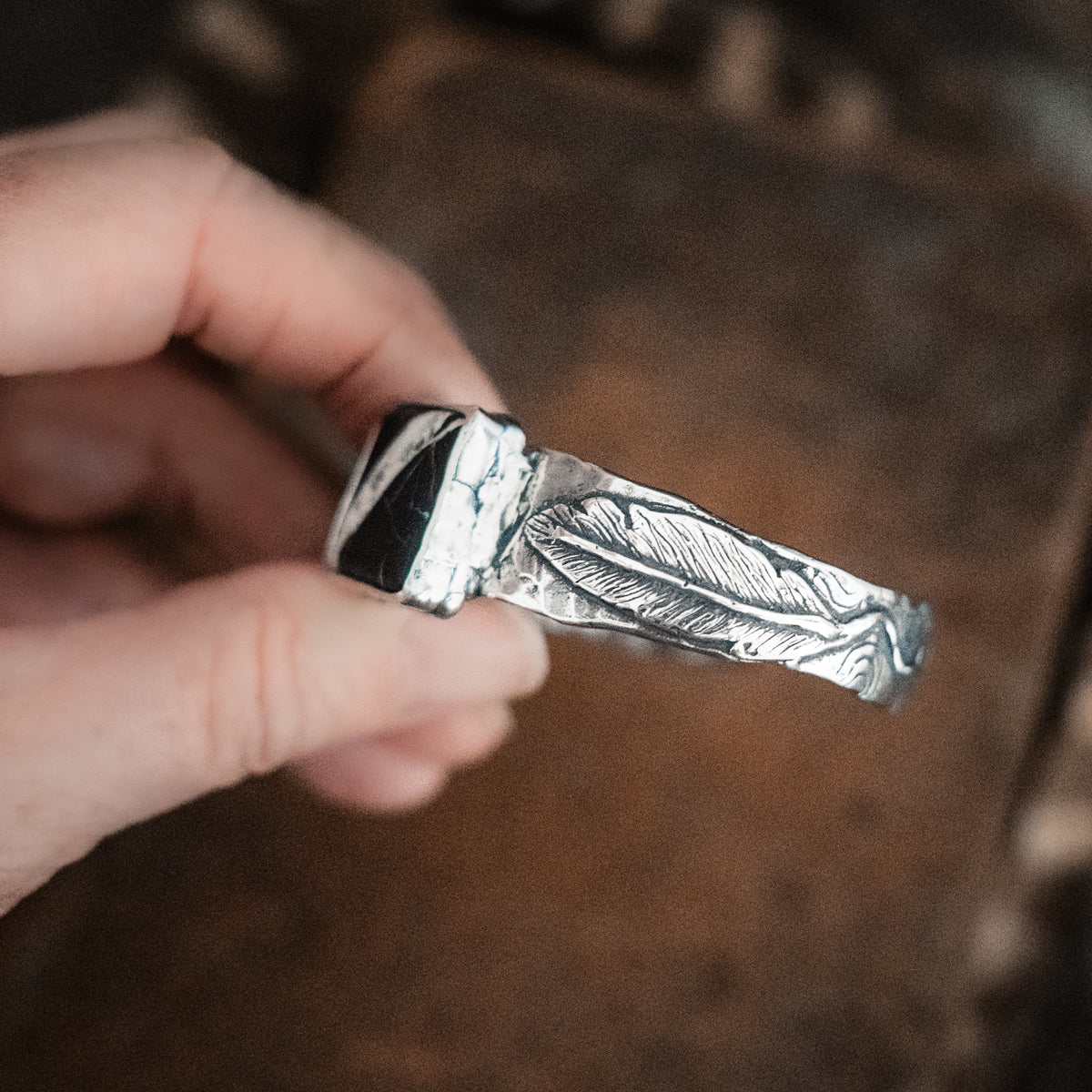 Hope is the thing with Feathers White Buffalo Cuff