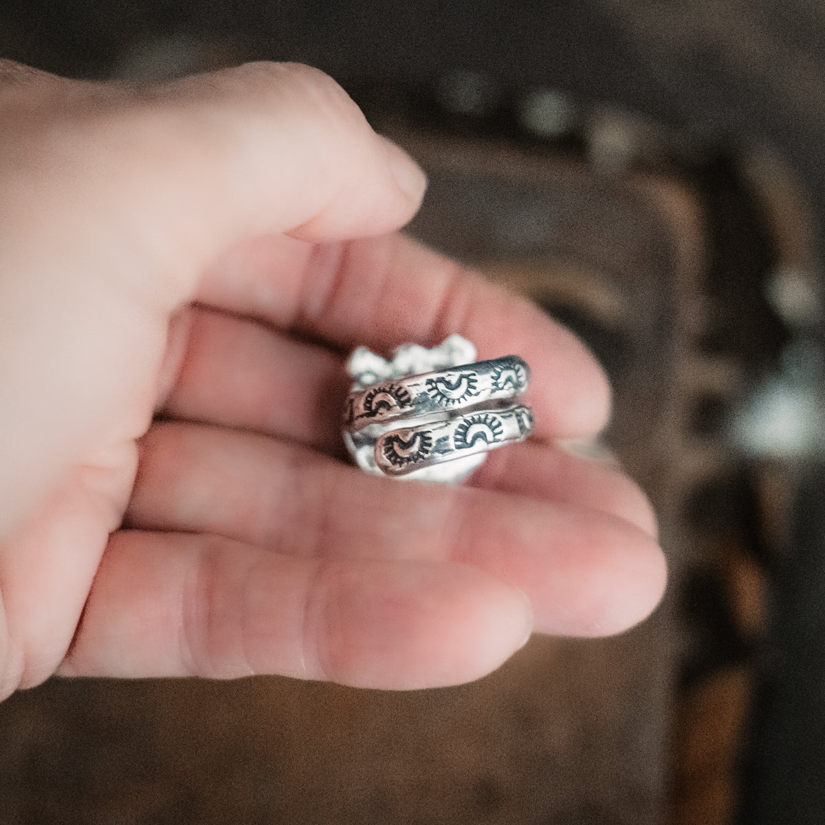 Horseshoe Golden Lavender Turquoise Ring - Adjusted to your size