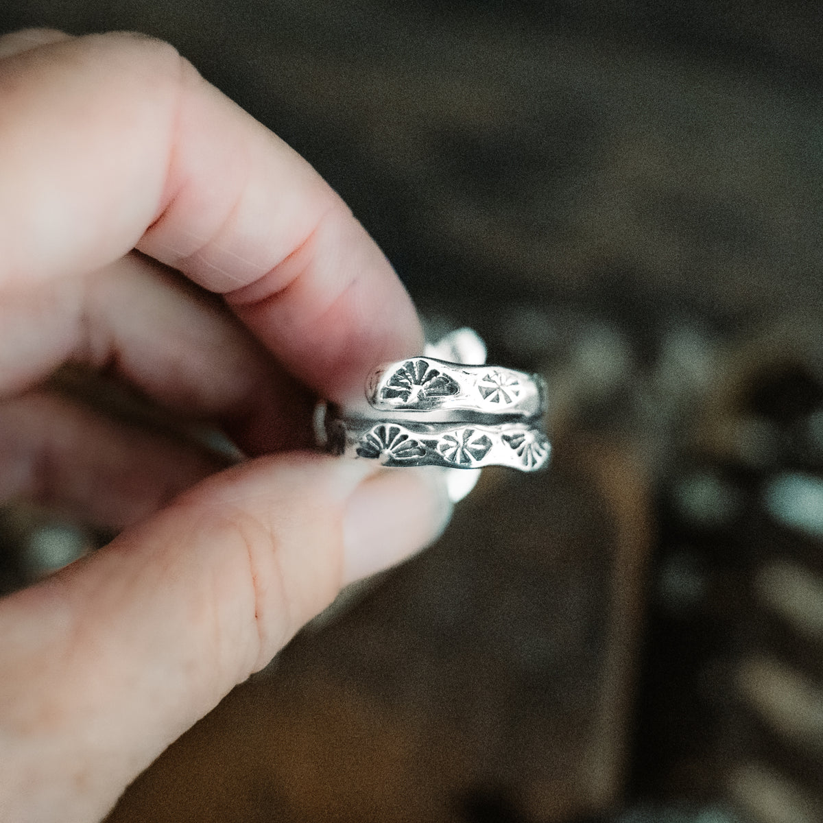 Horseshoe Golden Lavender Turquoise Ring - Adjusted to your size