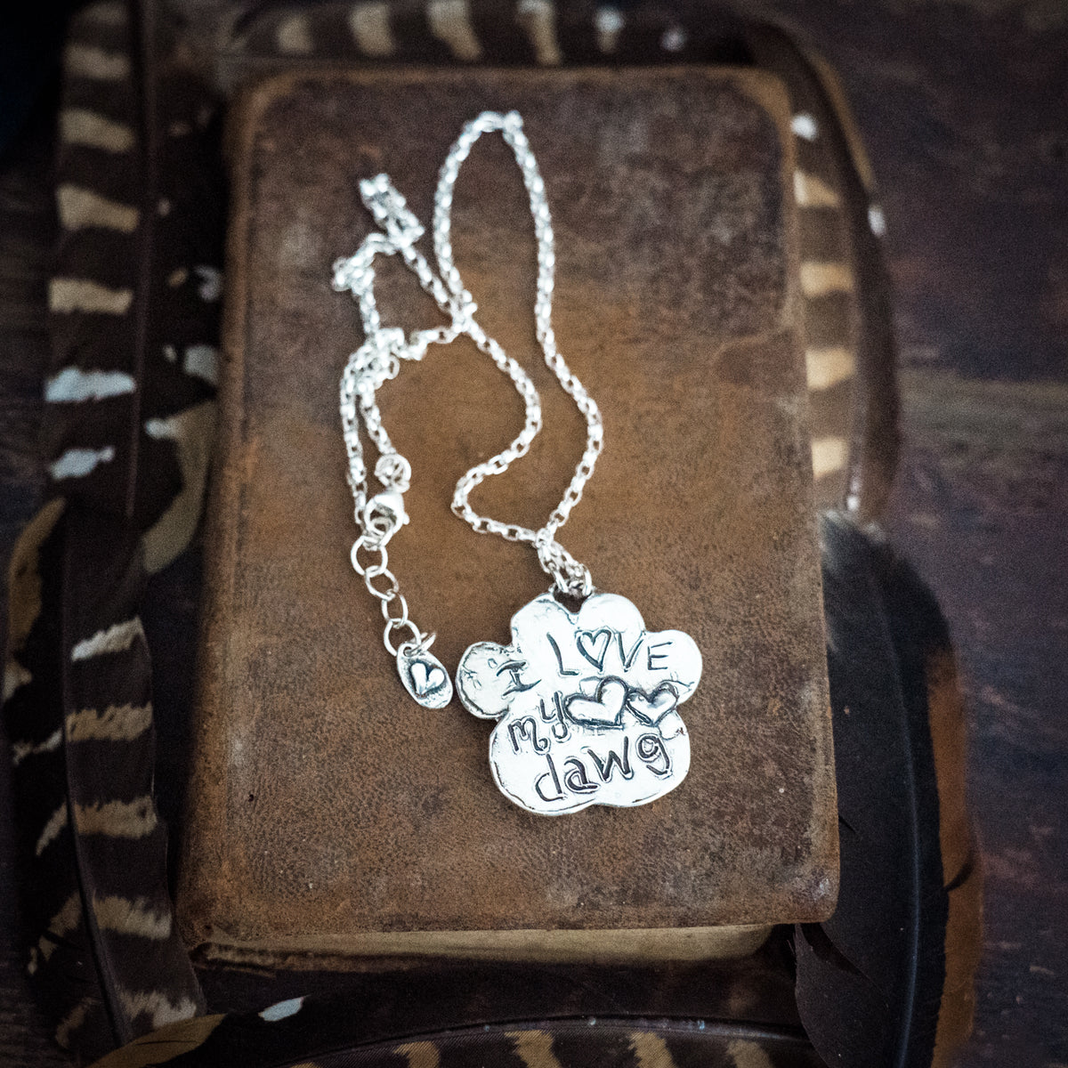 I Love My Dawg Turquoise Necklace