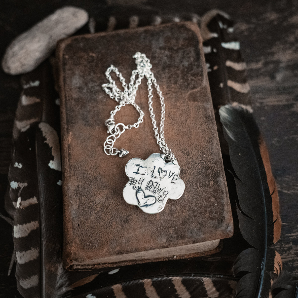 I Love My Dawg Turquoise Necklace