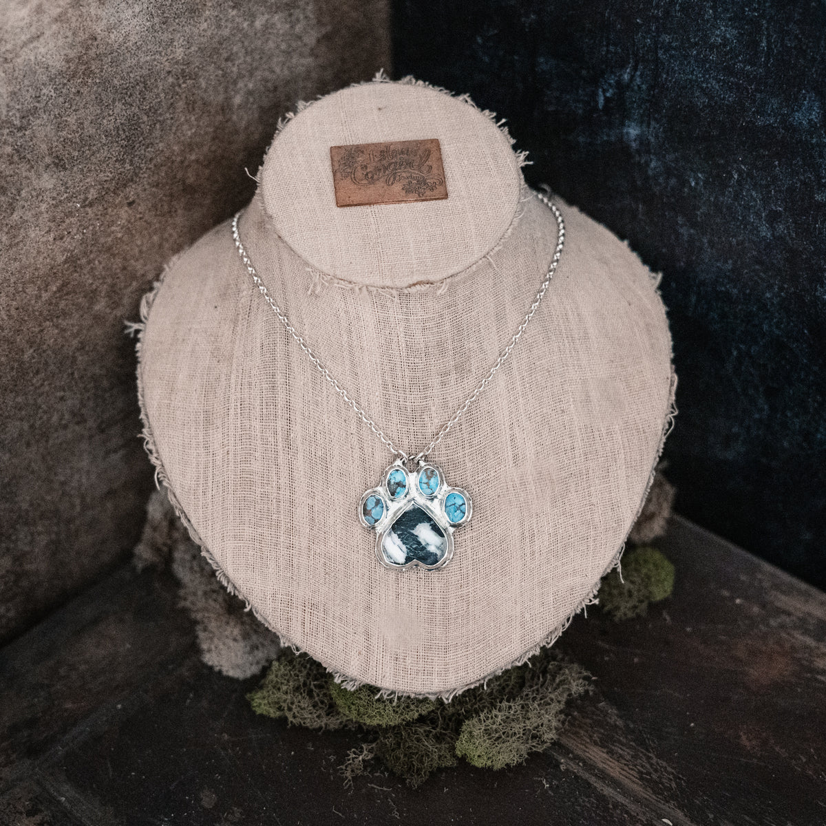 I Love My Dawg Turquoise Necklace