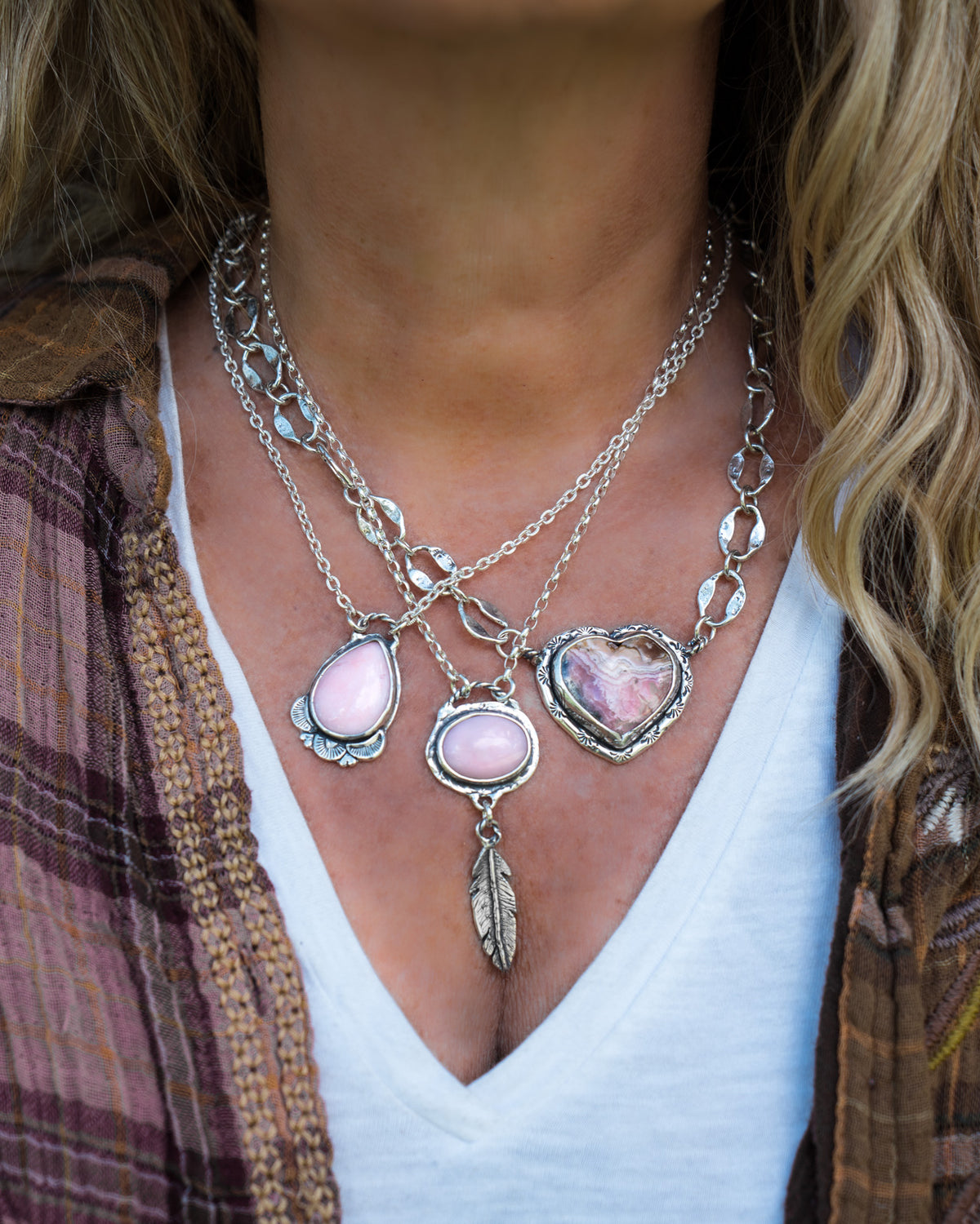 Flight of Dreams Pink Opal Necklace
