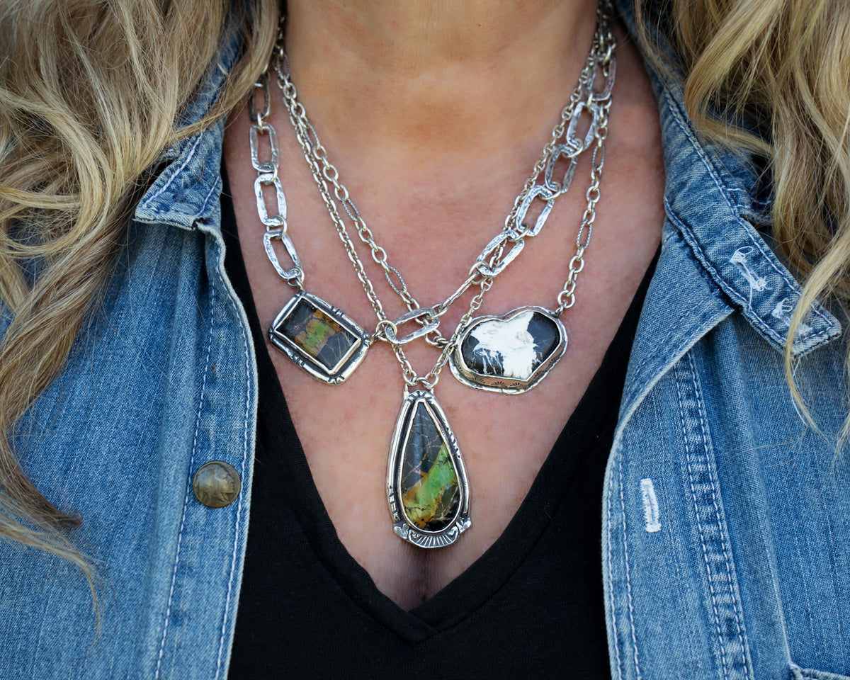 Fortune Favors the Bold Black Jack Turquoise Necklace