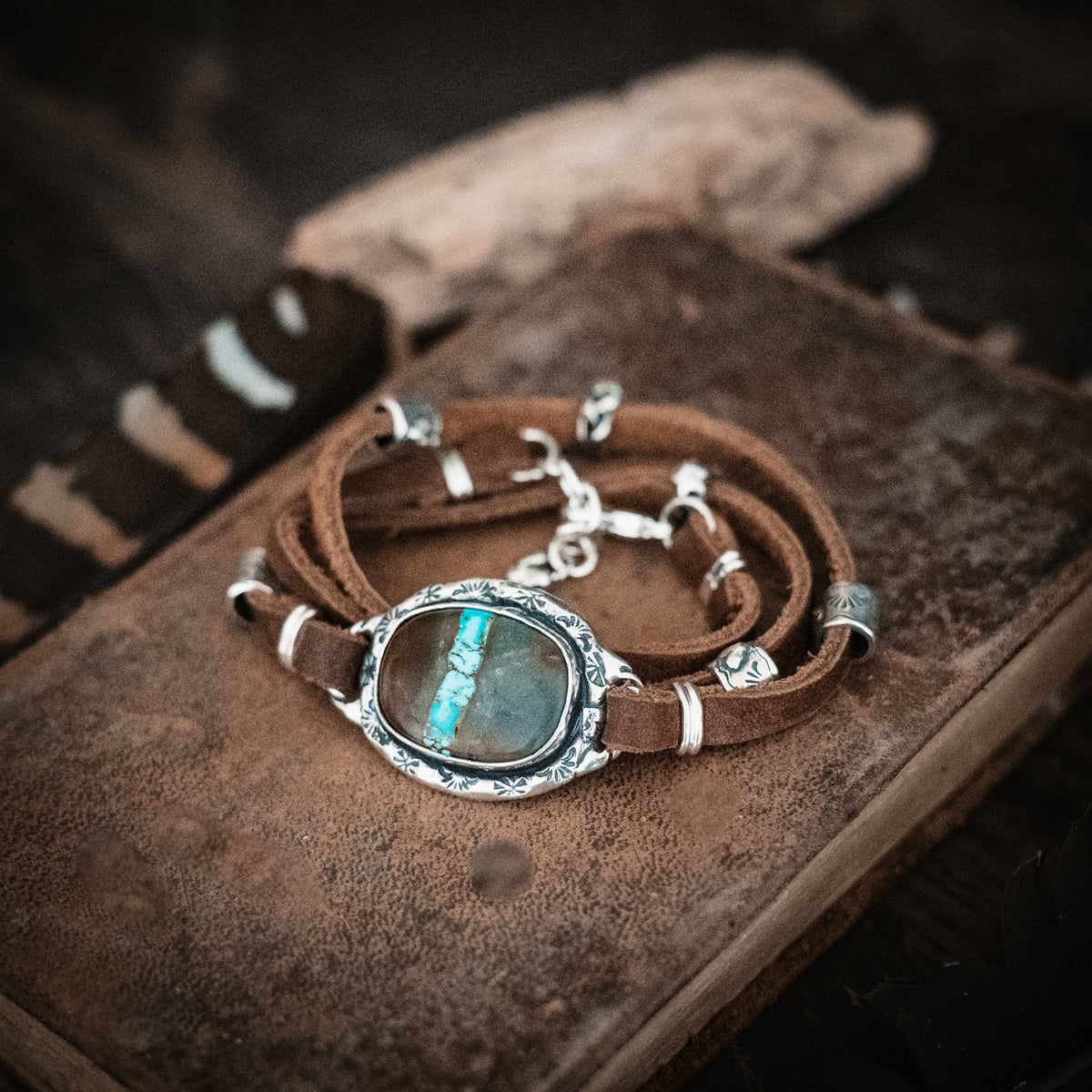 Inner Light Ribbon Turquoise Wrap Bracelet
