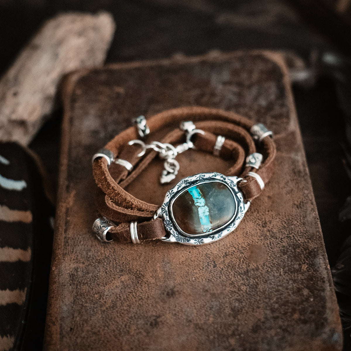 Inner Light Ribbon Turquoise Wrap Bracelet