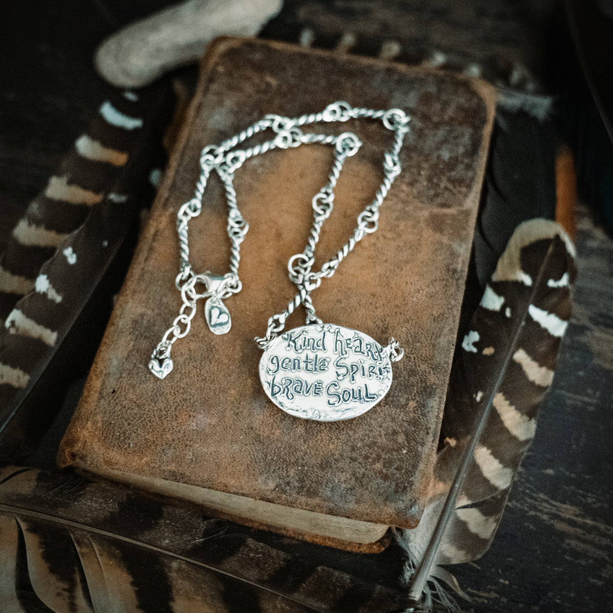Kind Heart Brave Soul White Buffalo Necklace