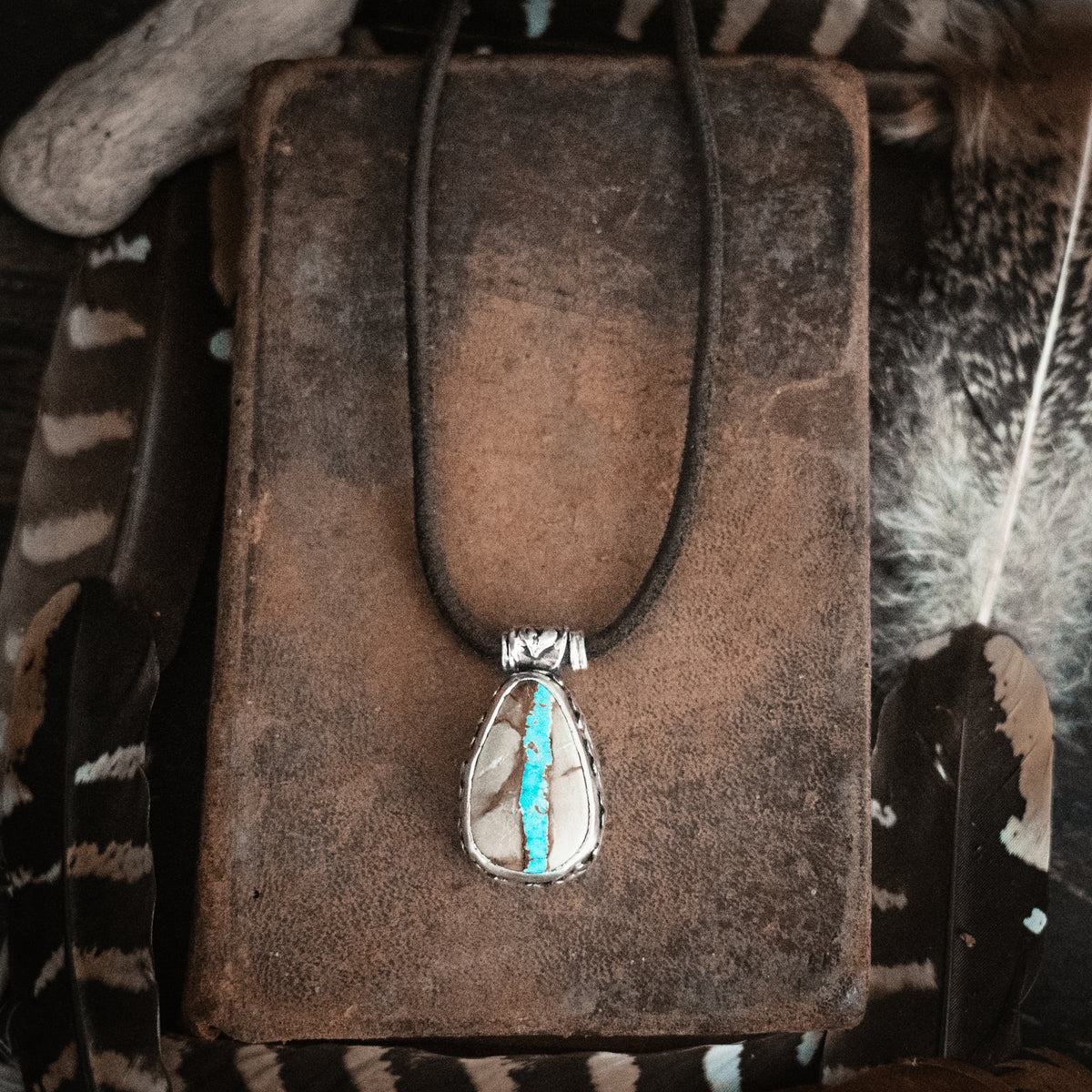 Let My Heart Be Wise Ribbon Turquoise Necklace