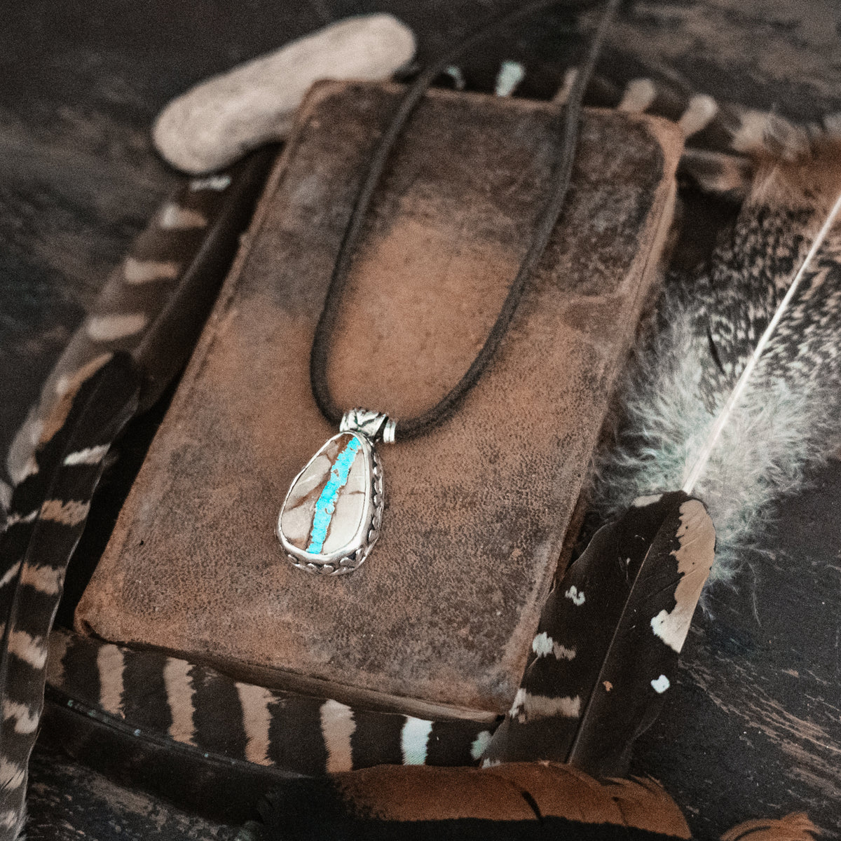 Let My Heart Be Wise Ribbon Turquoise Necklace