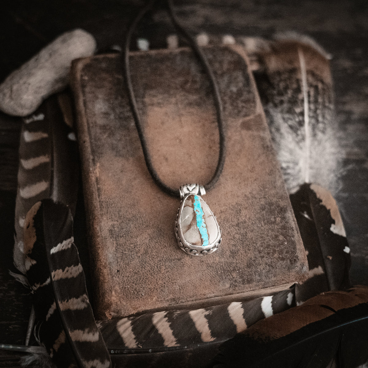 Let My Heart Be Wise Ribbon Turquoise Necklace