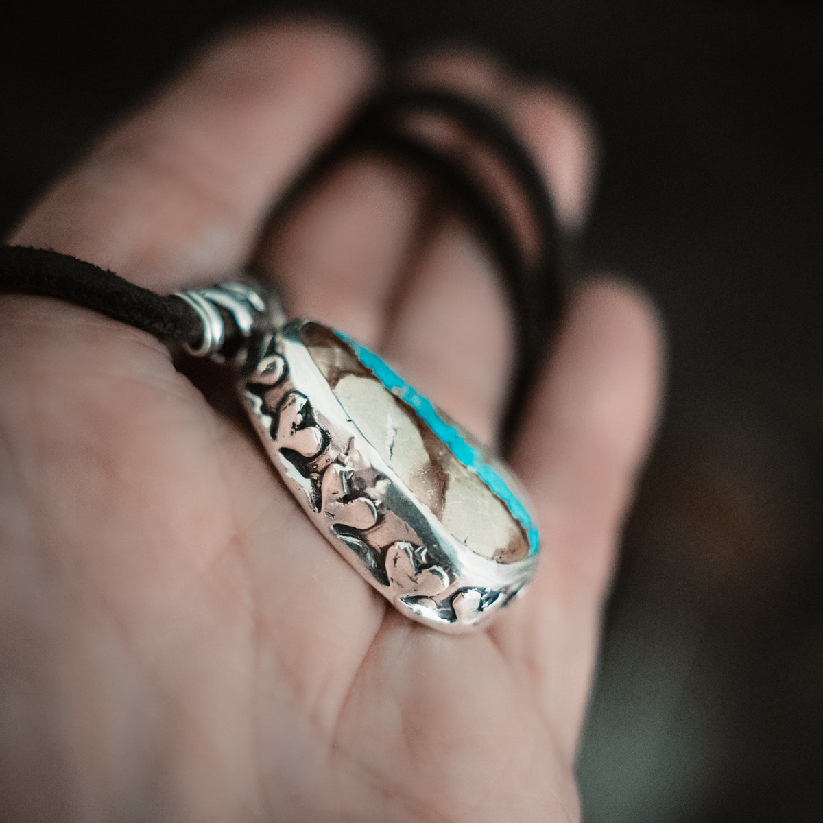 Let My Heart Be Wise Ribbon Turquoise Necklace