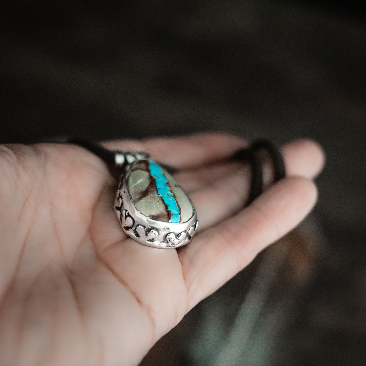 Let My Heart Be Wise Ribbon Turquoise Necklace