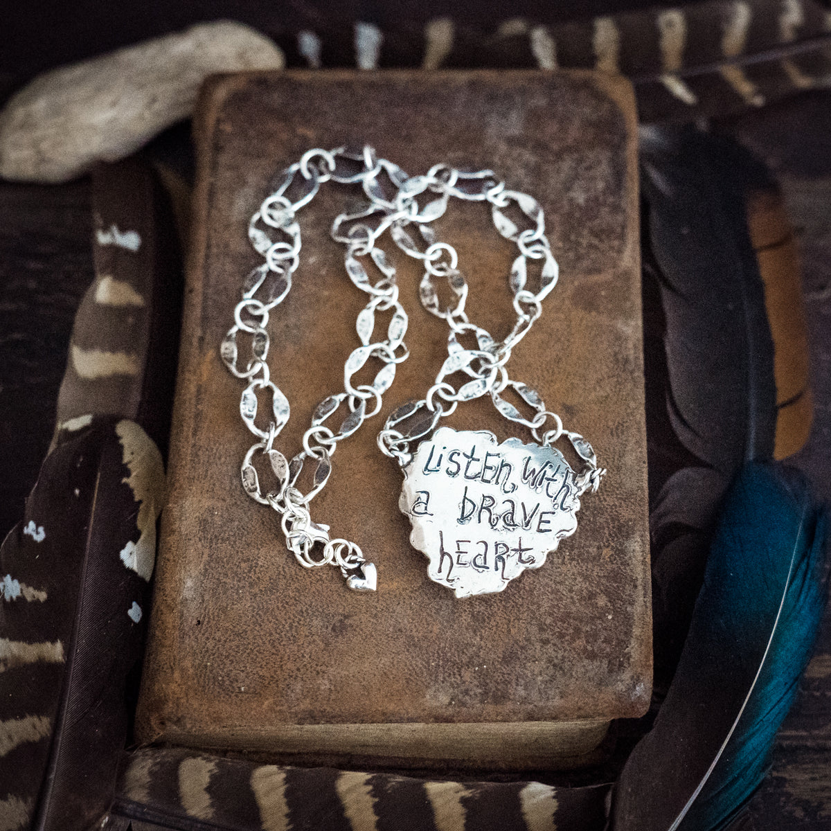 Listen with a Brave Heart Confetti Necklace
