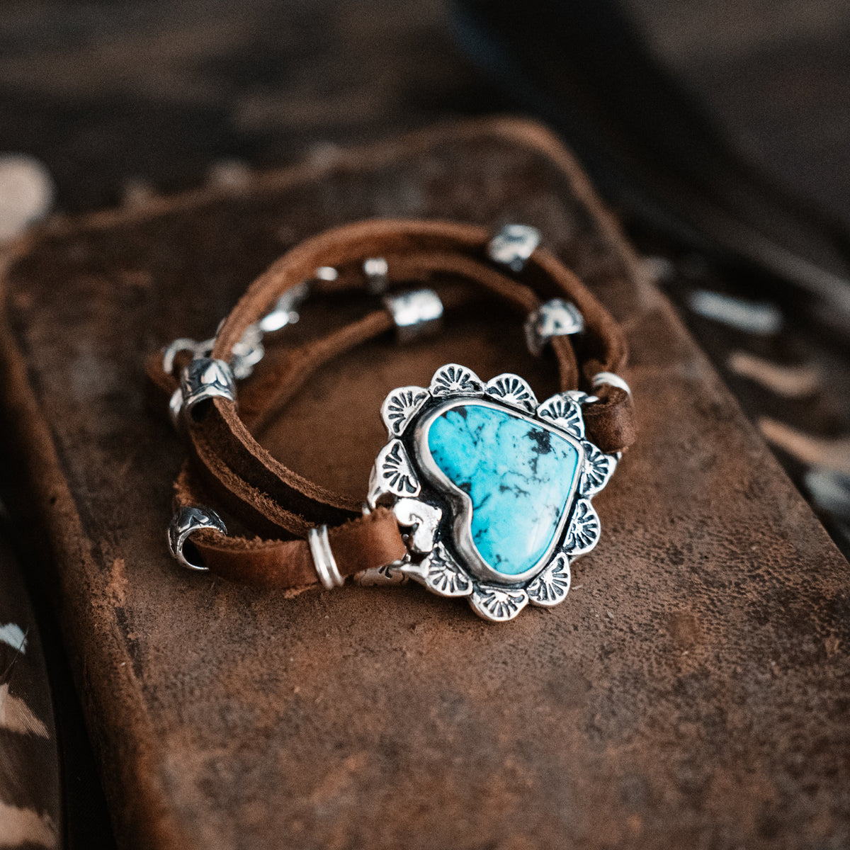 Live Brave Turquoise Wrap Bracelet