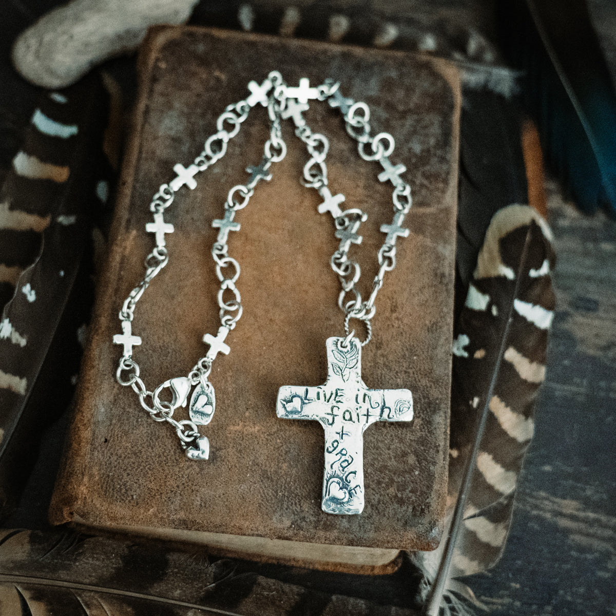 Live in Faith and Grace Chalcedony Necklace