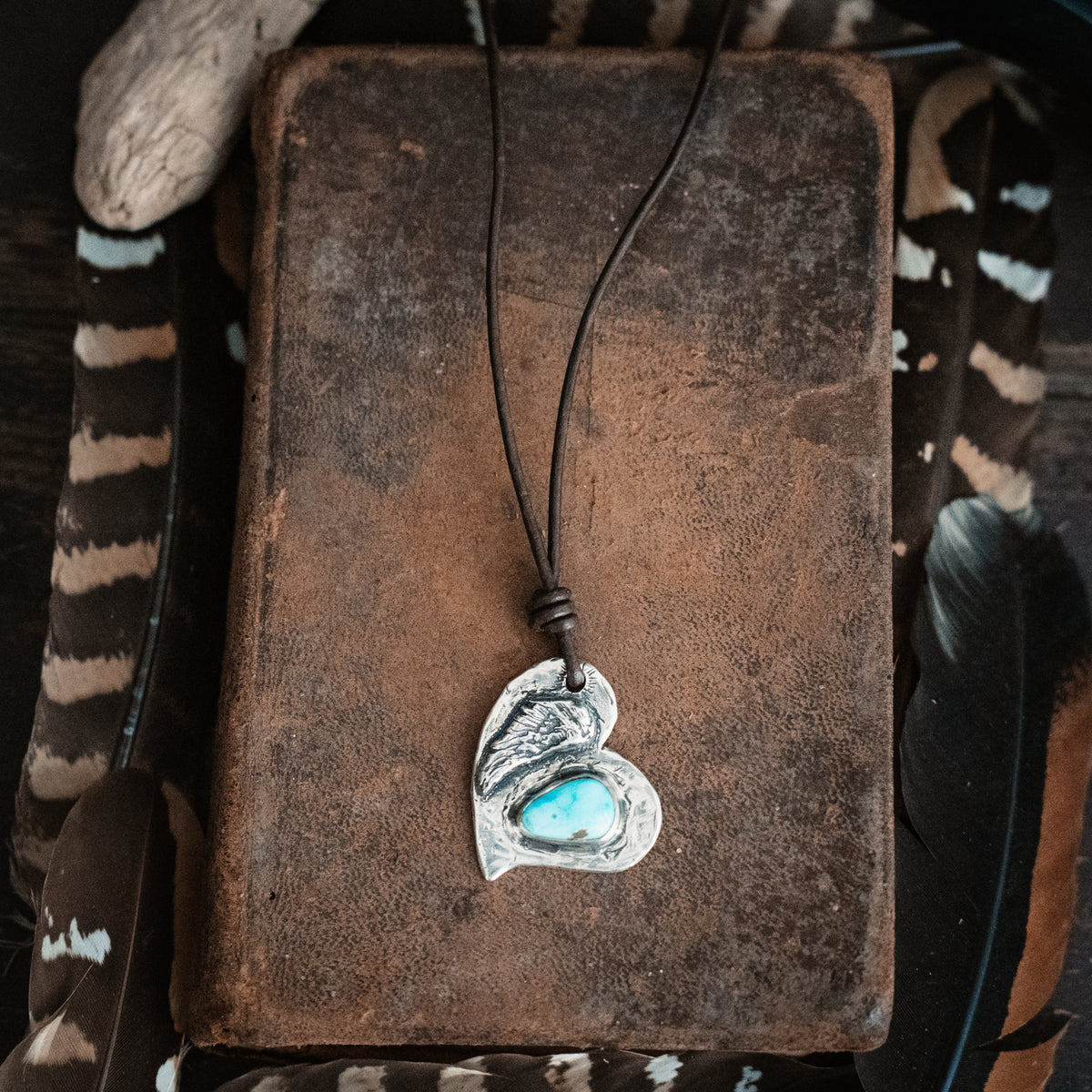 Love Gives You Wings Turquoise Necklace