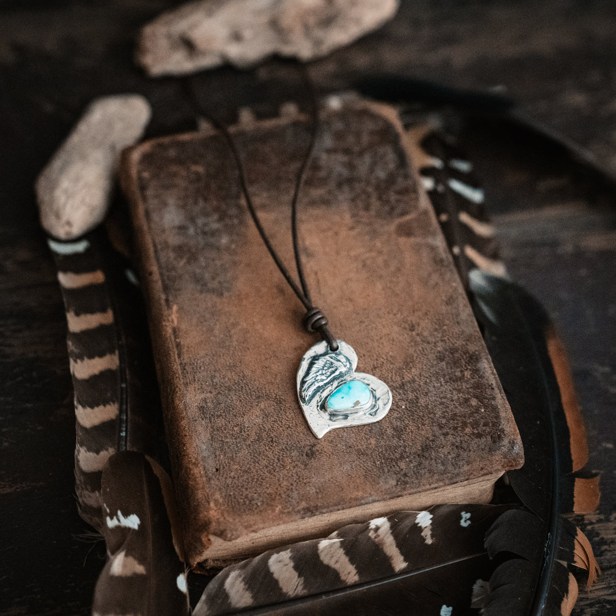 Love Gives You Wings Turquoise Necklace