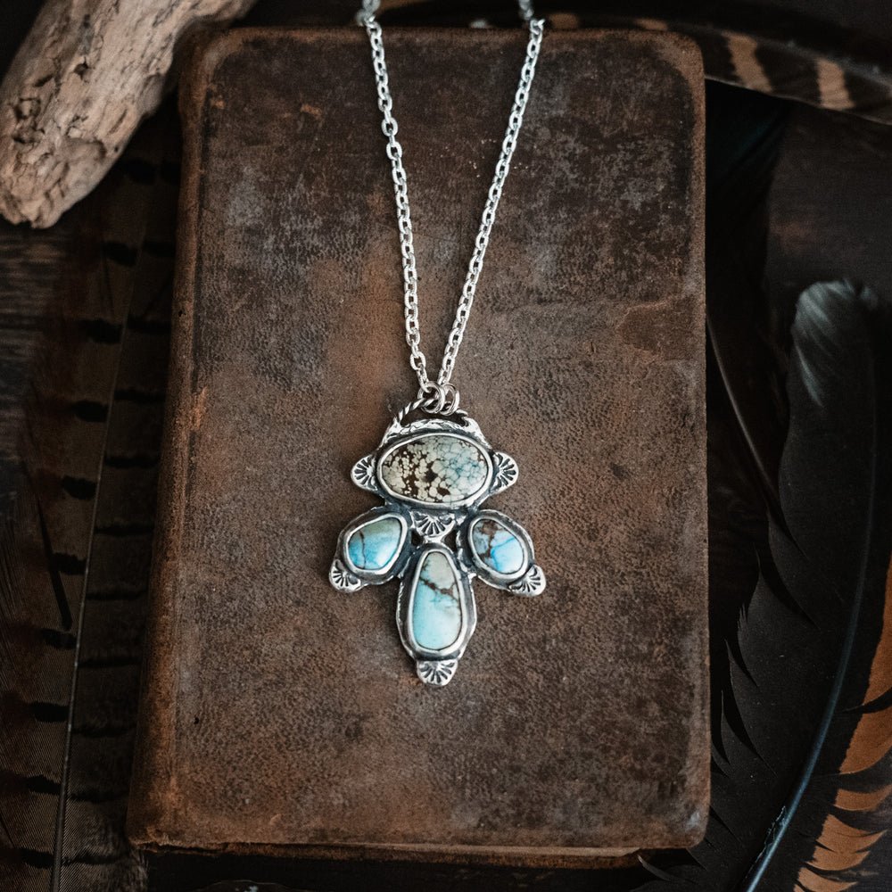 Western Turquoise Jewelry Set – Cowboy & Boho Necklace & Earrings For Women & Men